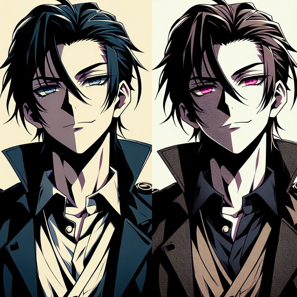 Confident Anime Character in Flat Manga Style