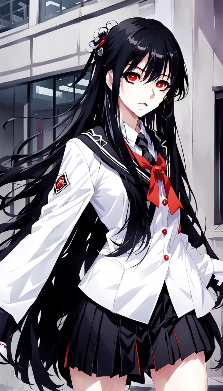 Anime Ghost Girl in School Uniform