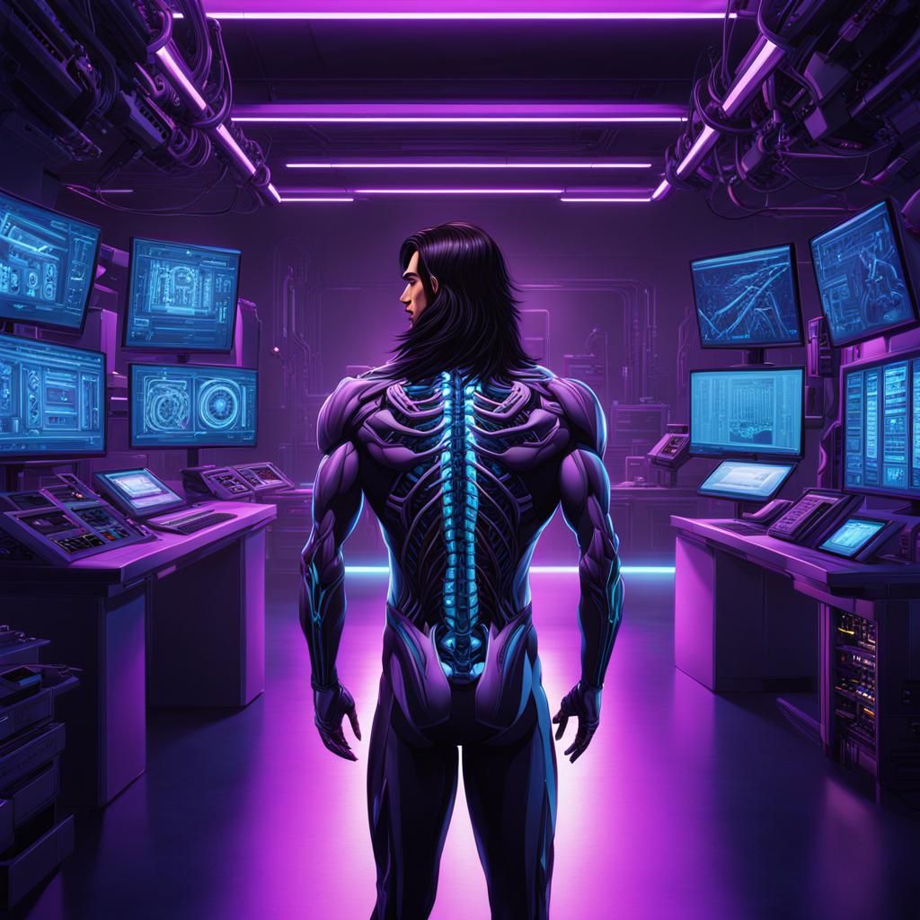 Human Anatomy in High-Tech Lab Concept Art