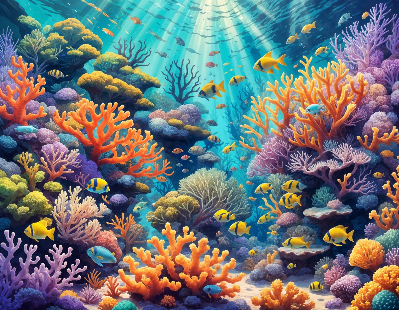 Vibrant Coral Reef Ecosystem Underwater