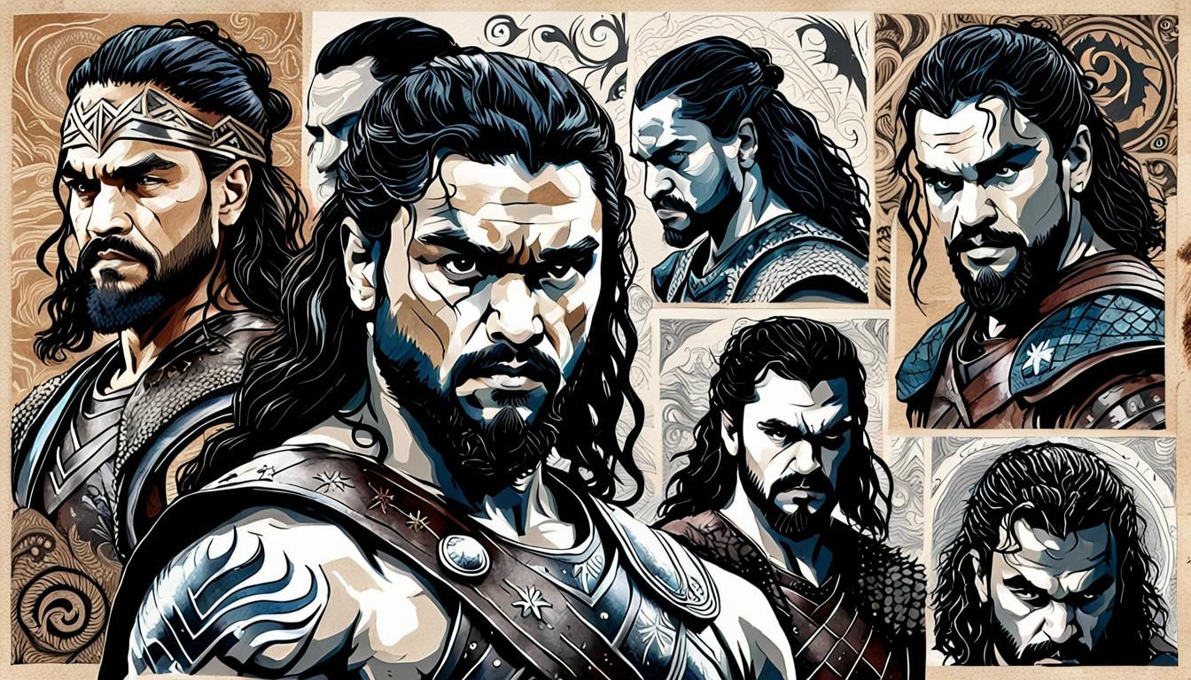 Khal Drogo: Mixed Media Character Art Collage