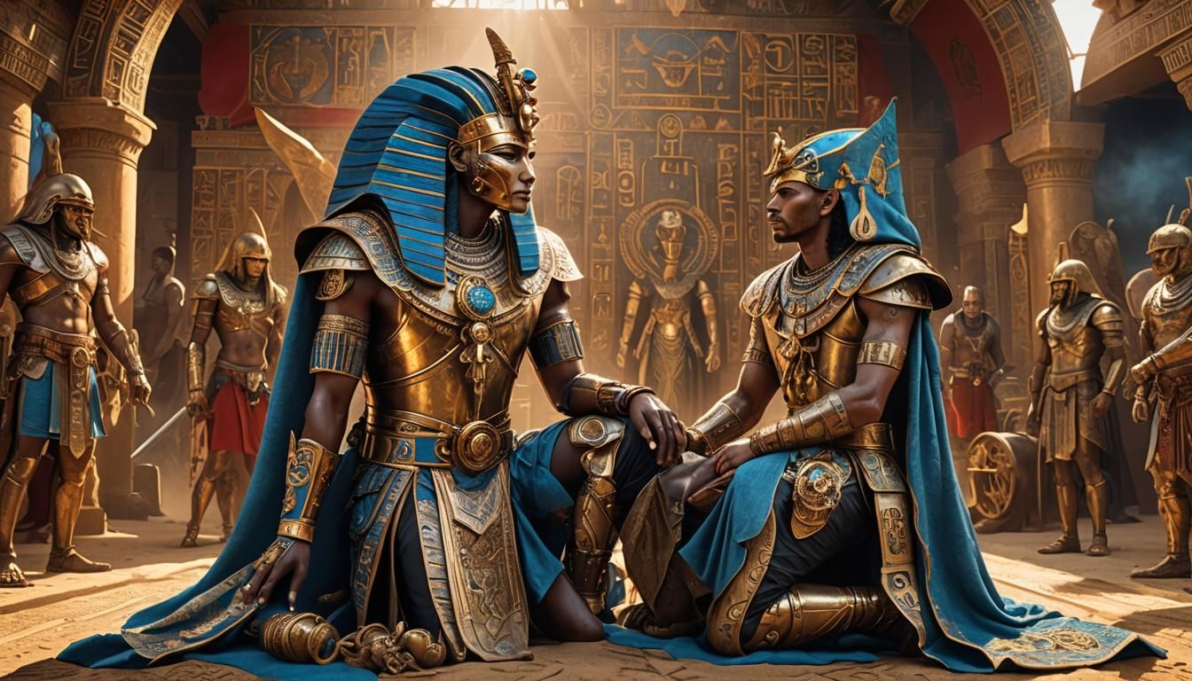 Steampunk Pharaoh Submits to Greek Commanders