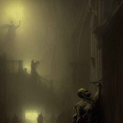 Disturbing Horror Image in Doré and Rutkowski Style