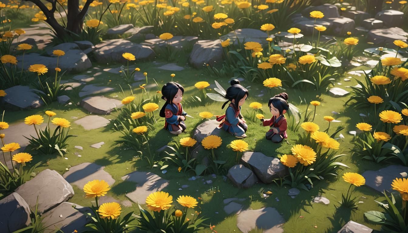 Mulan Chibi's Eerie Encounter: Anime-Inspired 3D Art