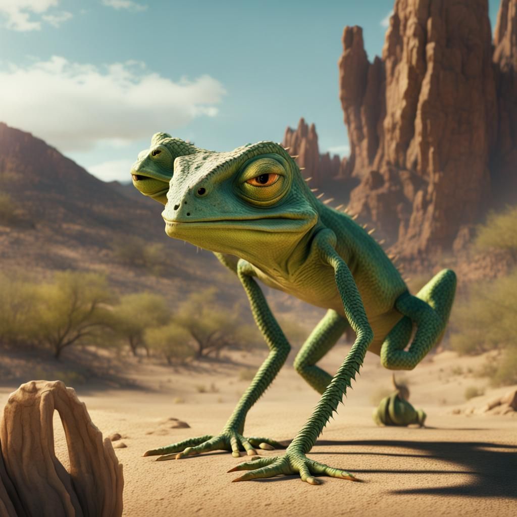 Rango in Desert Canyon: Digital Matte Painting