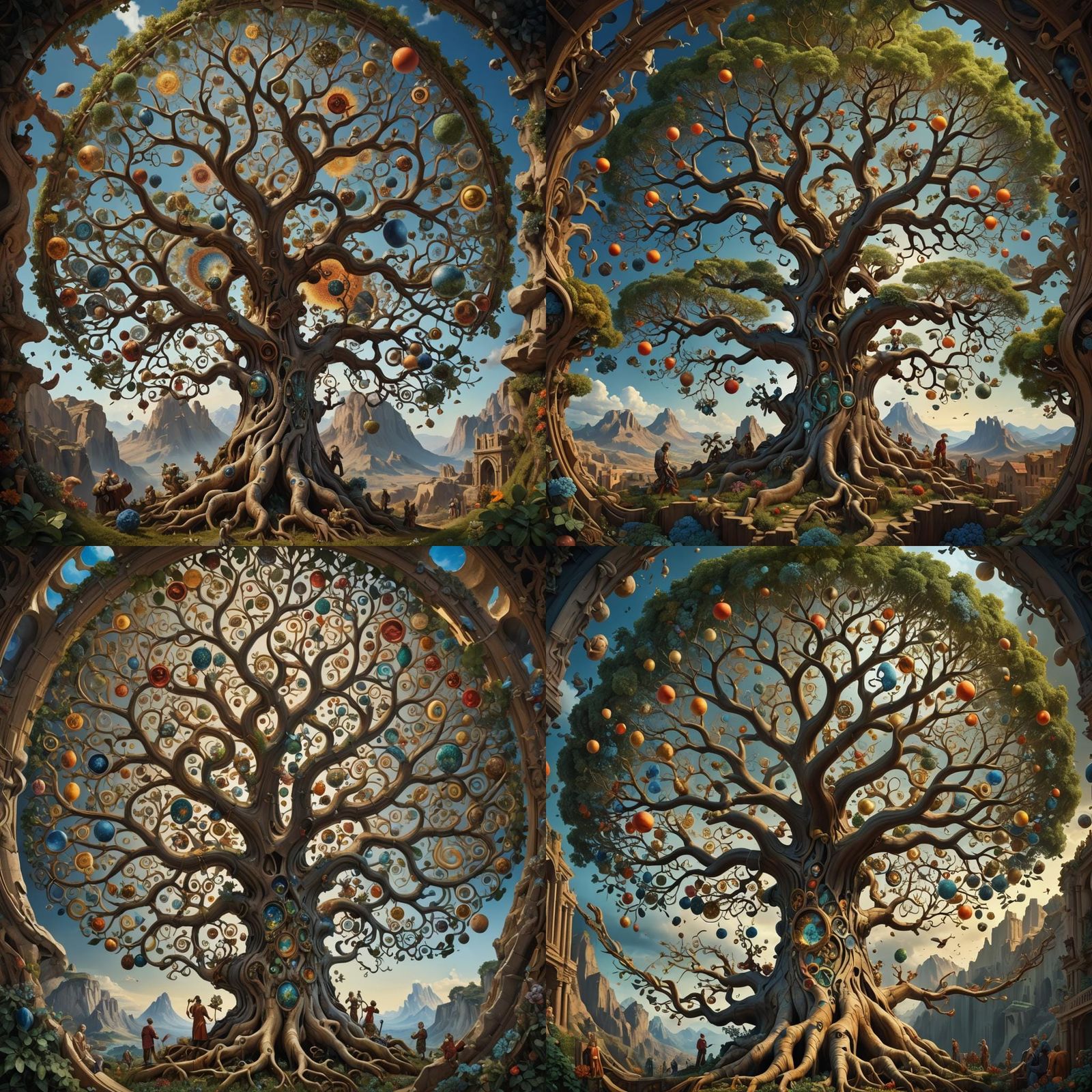 Surreal Tree of Life: Detailed Matte Painting