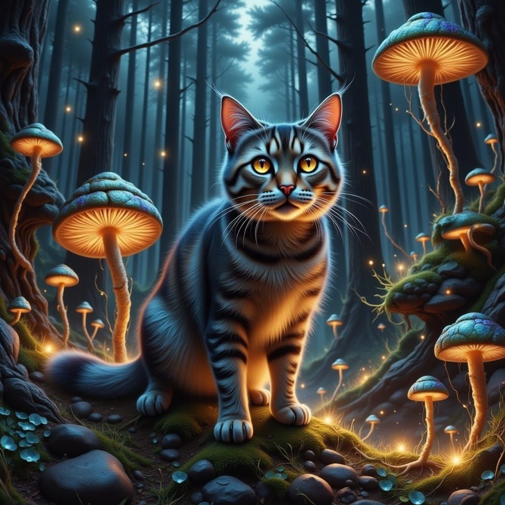 Mystical Forest Whispers in Liquid Ink Watercolor