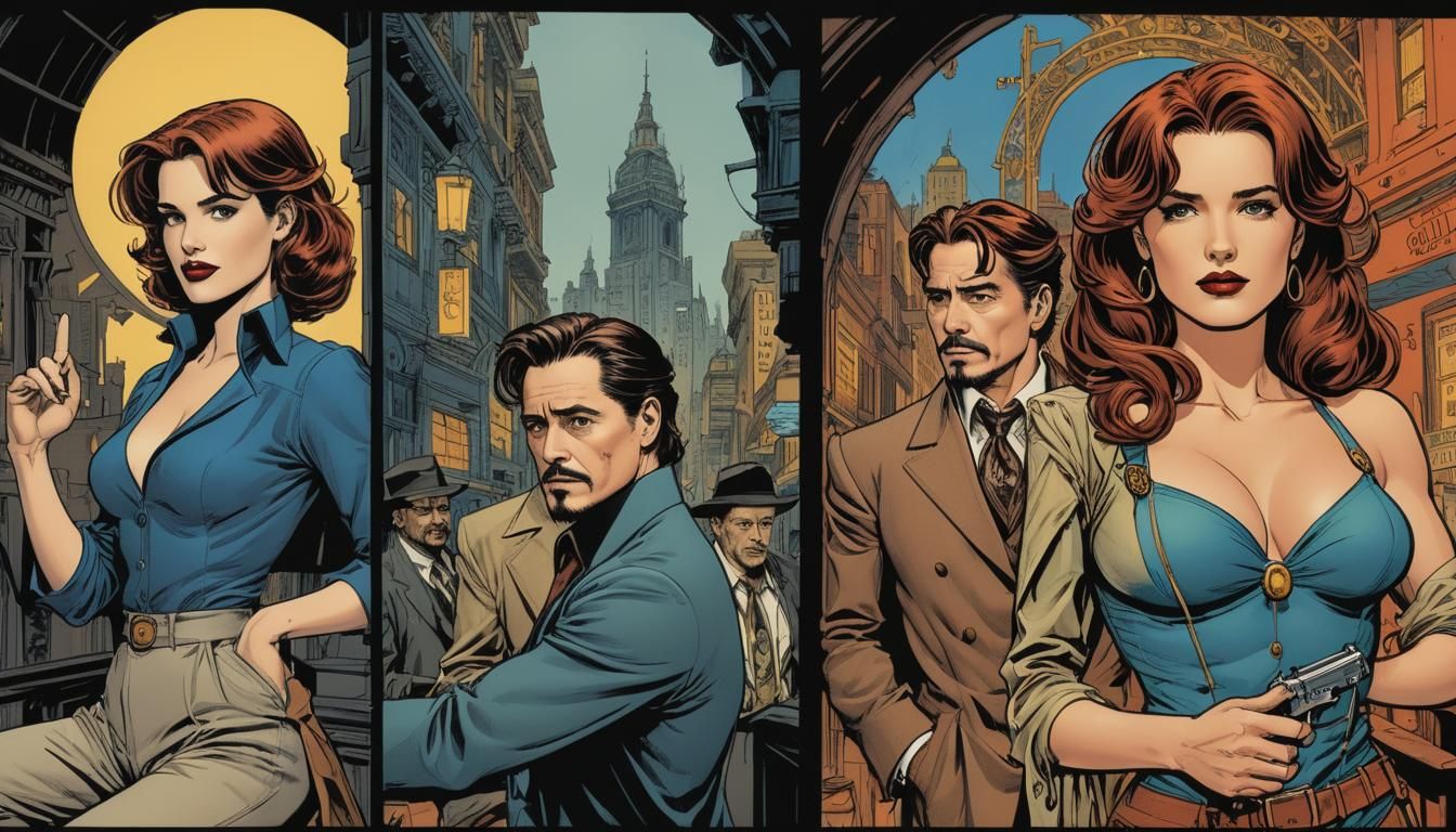 Comic Book Trio in Arabian Desert Temple