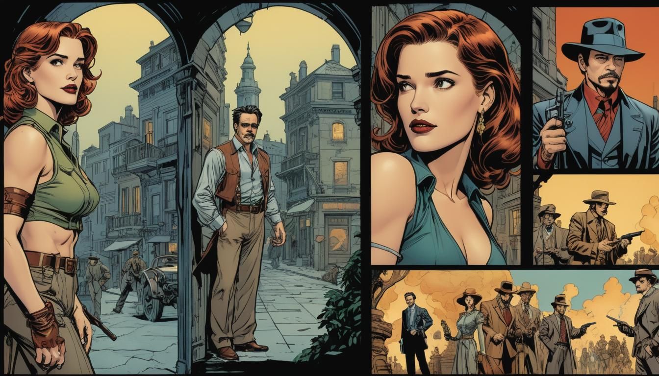 Arabian Desert Temple Adventure in Comic Book Style