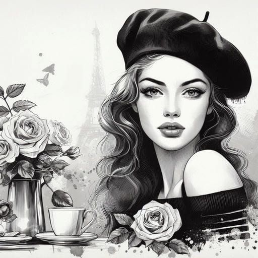 French Woman Portrait in 1930s Style