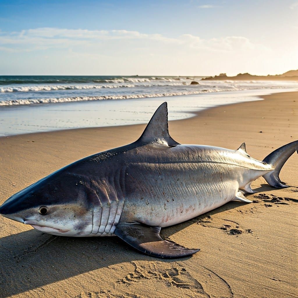 Thresher Shark Washes Ashore with Pregnant Belly