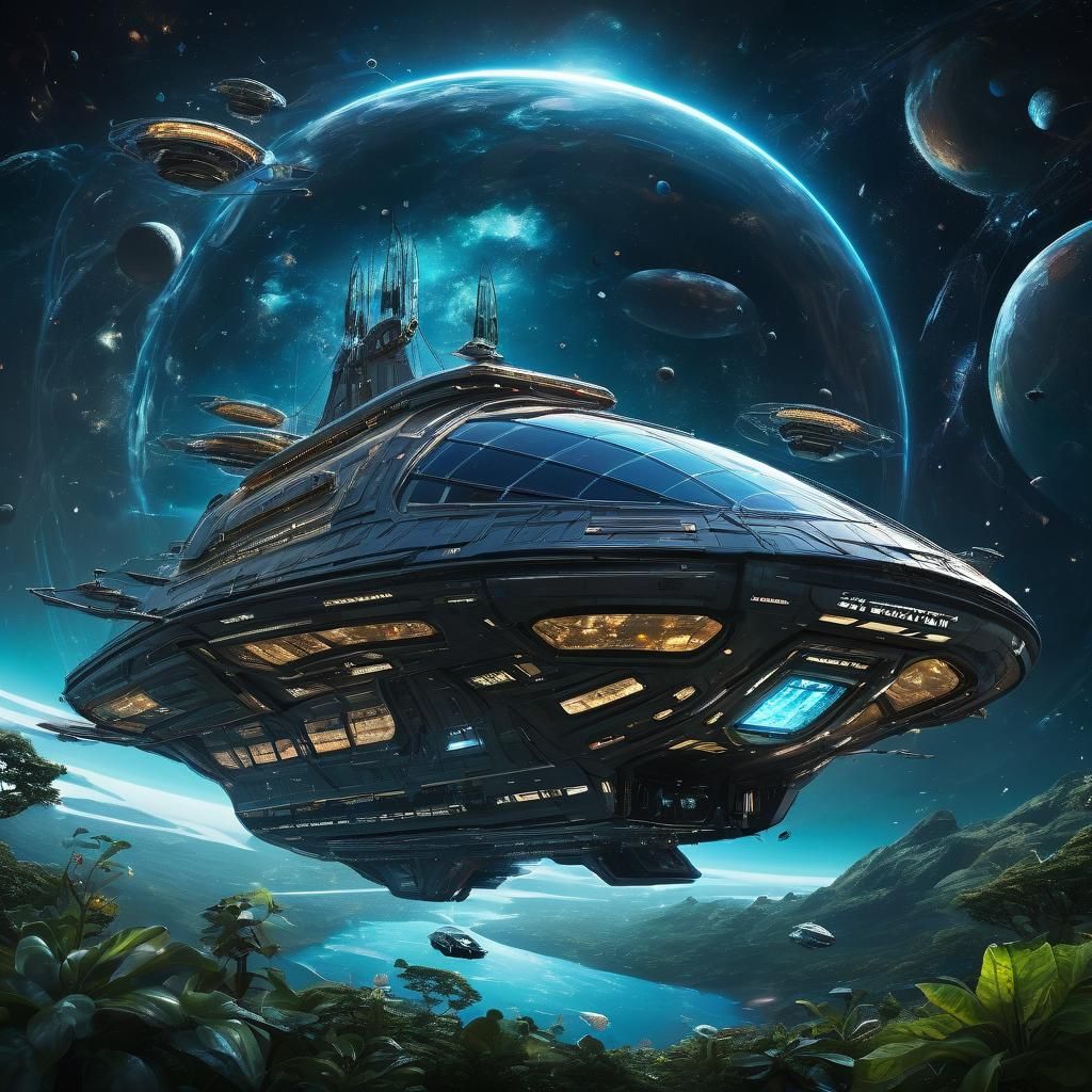 Organic Ark Spacecraft with Alien Ecosystems