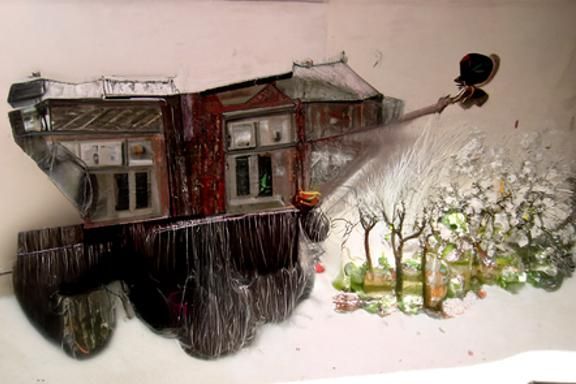 Snow Falling in Photoillustration Style