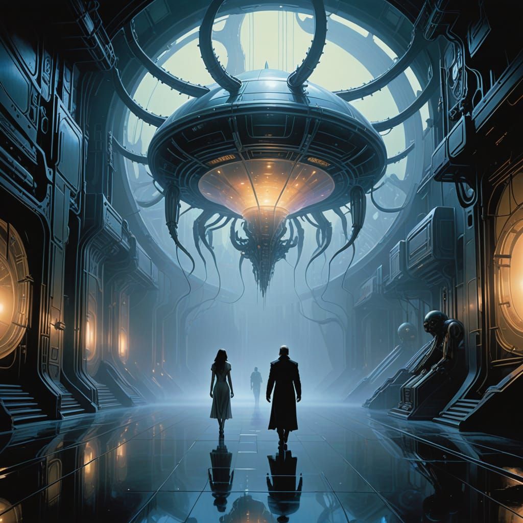 Ethereal Dreamscapes of Translucent Space Station