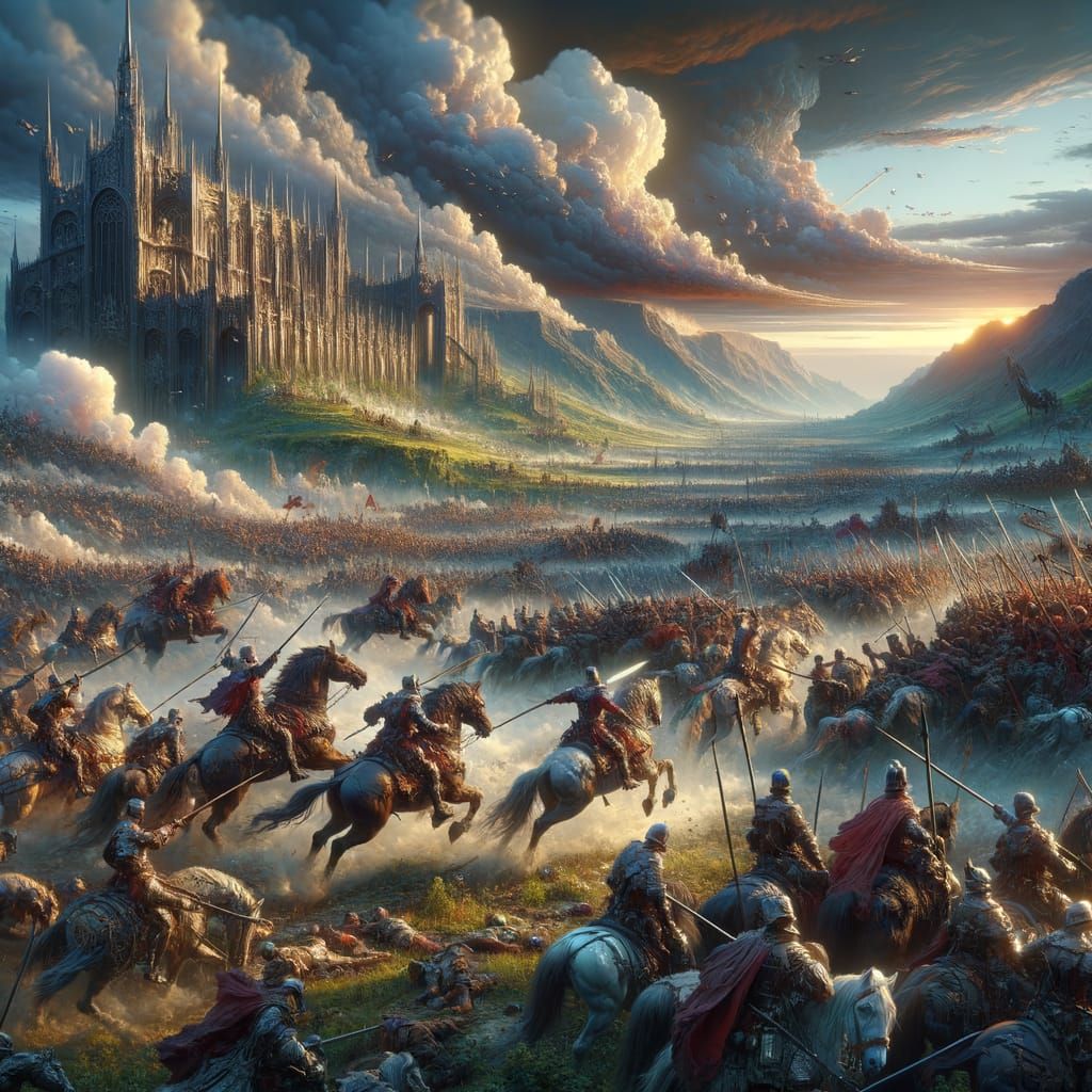 Baroque Army Defeated in Photorealistic Matte Painting