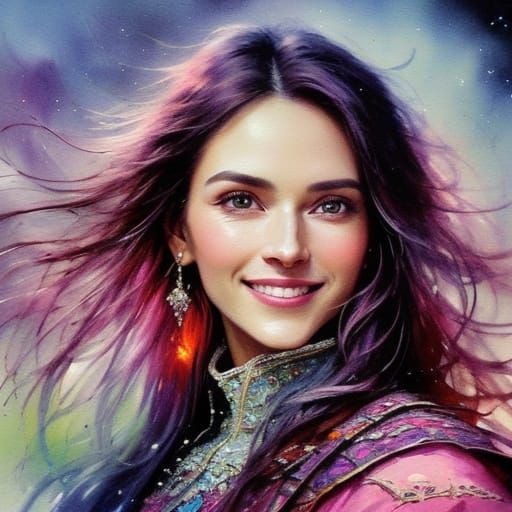 Beautiful Woman's Portrait in Soft Pastel Colors