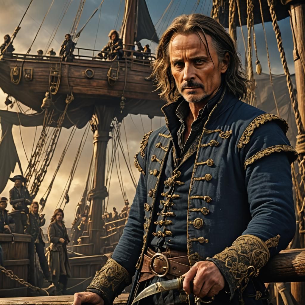 Rumplestiltskin Confronts Captain Hook: Fantasy Art