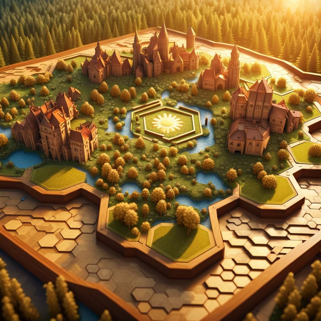 Hexagonal City Flourishes in Board Game Inspired 3D World