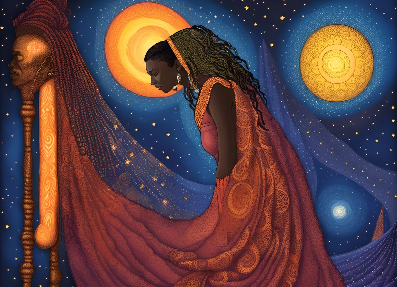 Radiant Mothership Glides Through Night Sky