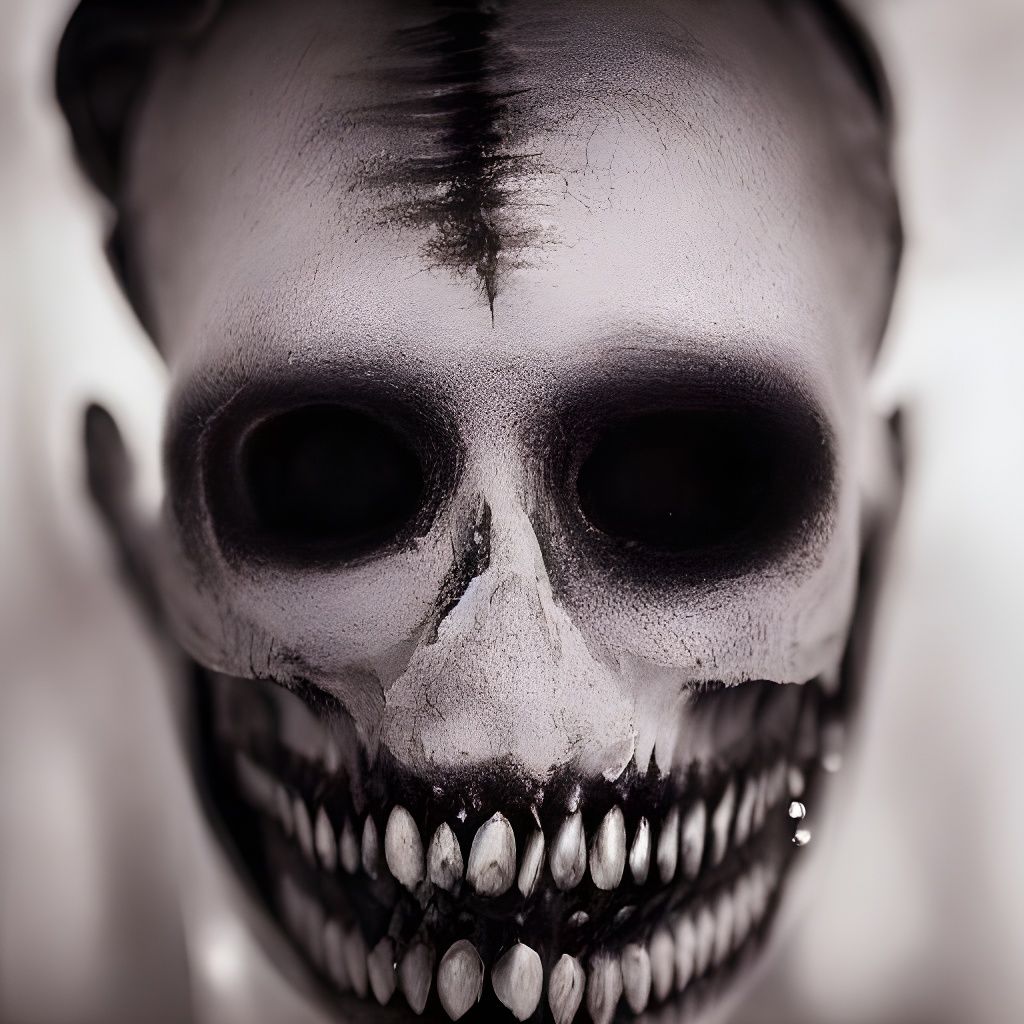 Horror Portrait of Deceased Bride in Film Noir Style