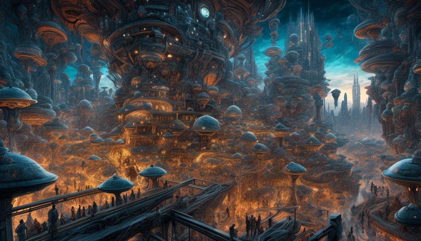 Ark of Ascension: Futuristic Charcoal Drawing