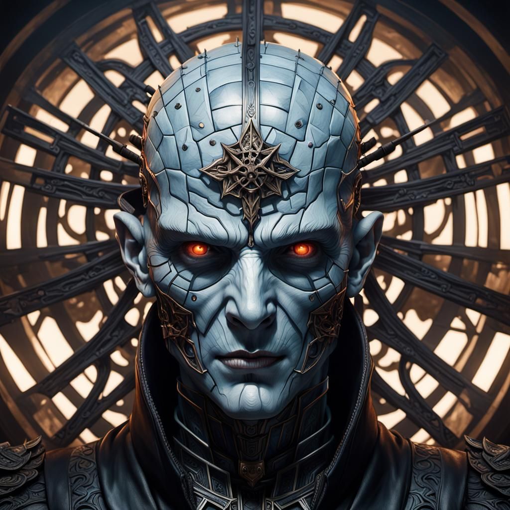 Cenobite Hellraiser Portrait in Hyperdetailed Style