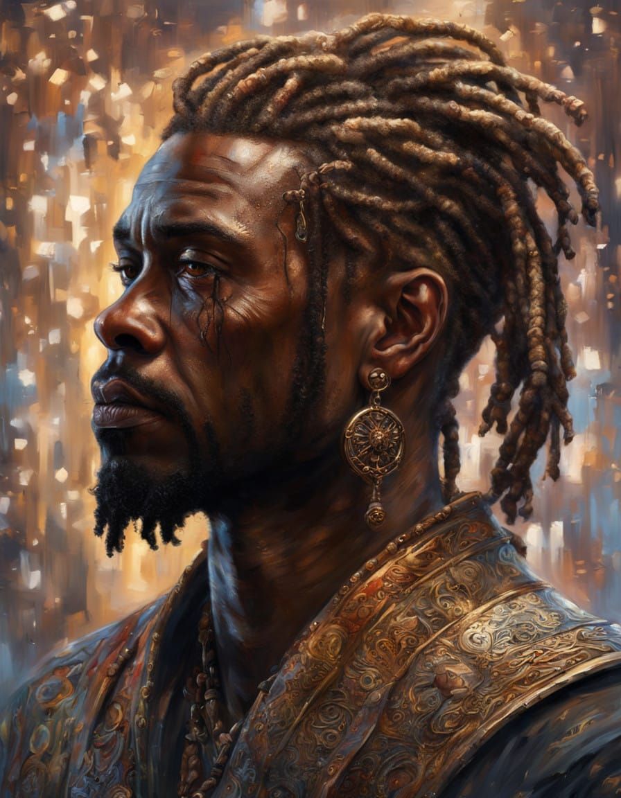 African Prince with Haunting Scowl