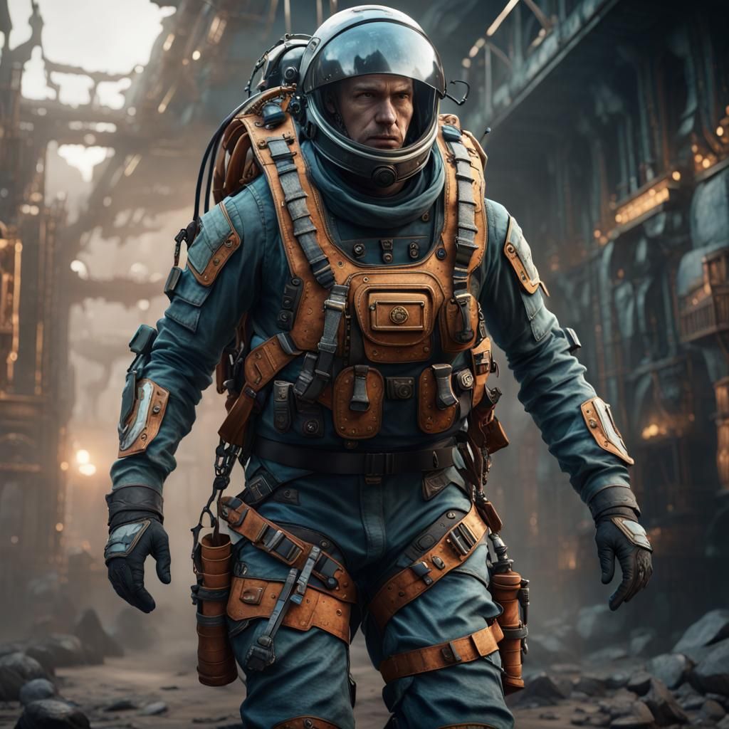 Anti-Gravity Harness for Soldiers: Detailed Matte Painting