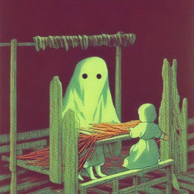 Sheet Ghost Weaving, Inspired by Studio Ghibli