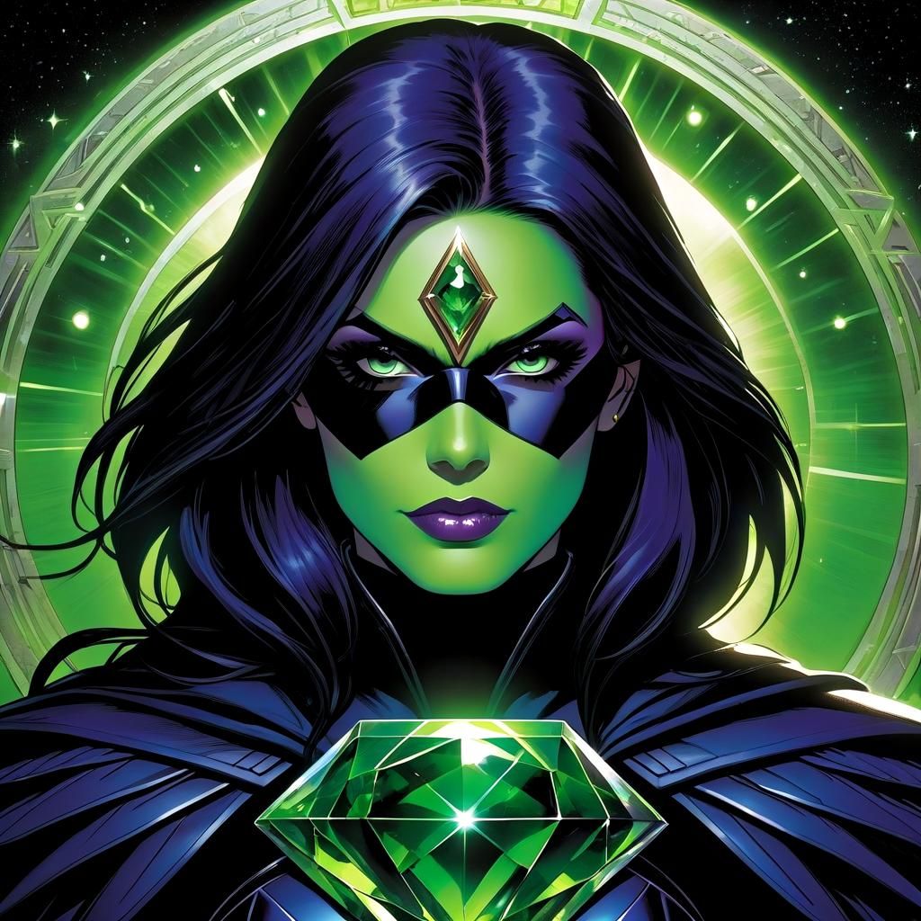 Superhero Raven with Kryptonite Crystal