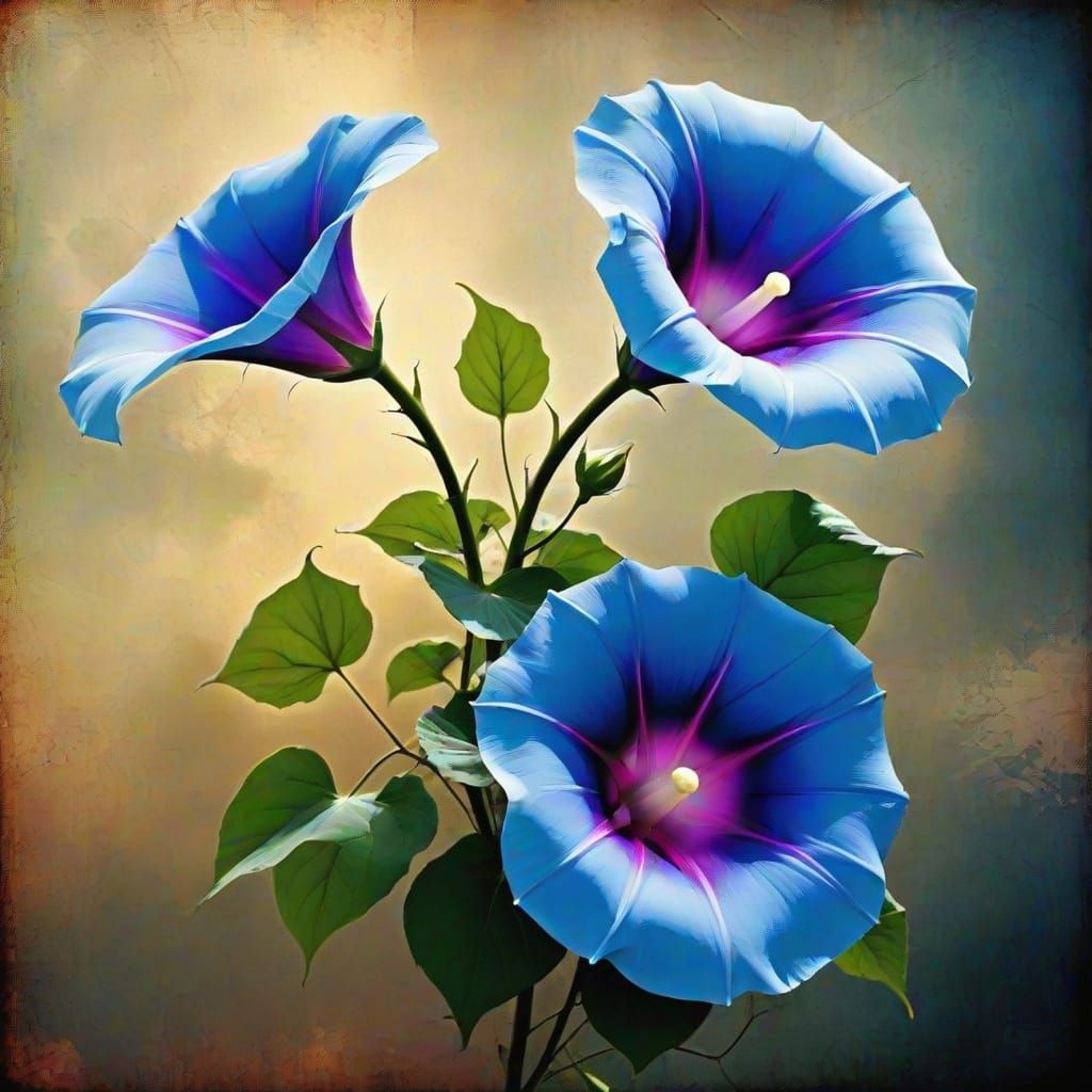 Sinister Grunge: Abstract Morning Glory Composition