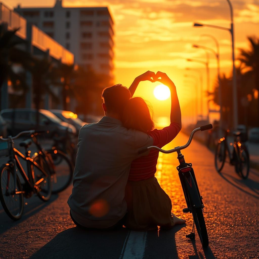 Sunset Serenade in Oil-Painting Realism