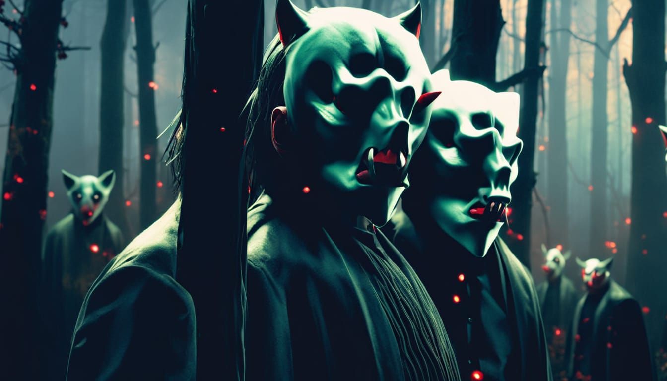 Dark Fantasy: Strange People in Ominous Forest