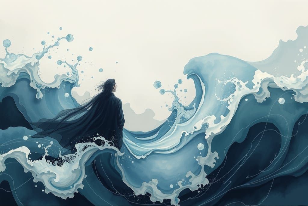 Airbrush Sculptural Rhythm Acrylic Wash Painted on Glass Tapestry