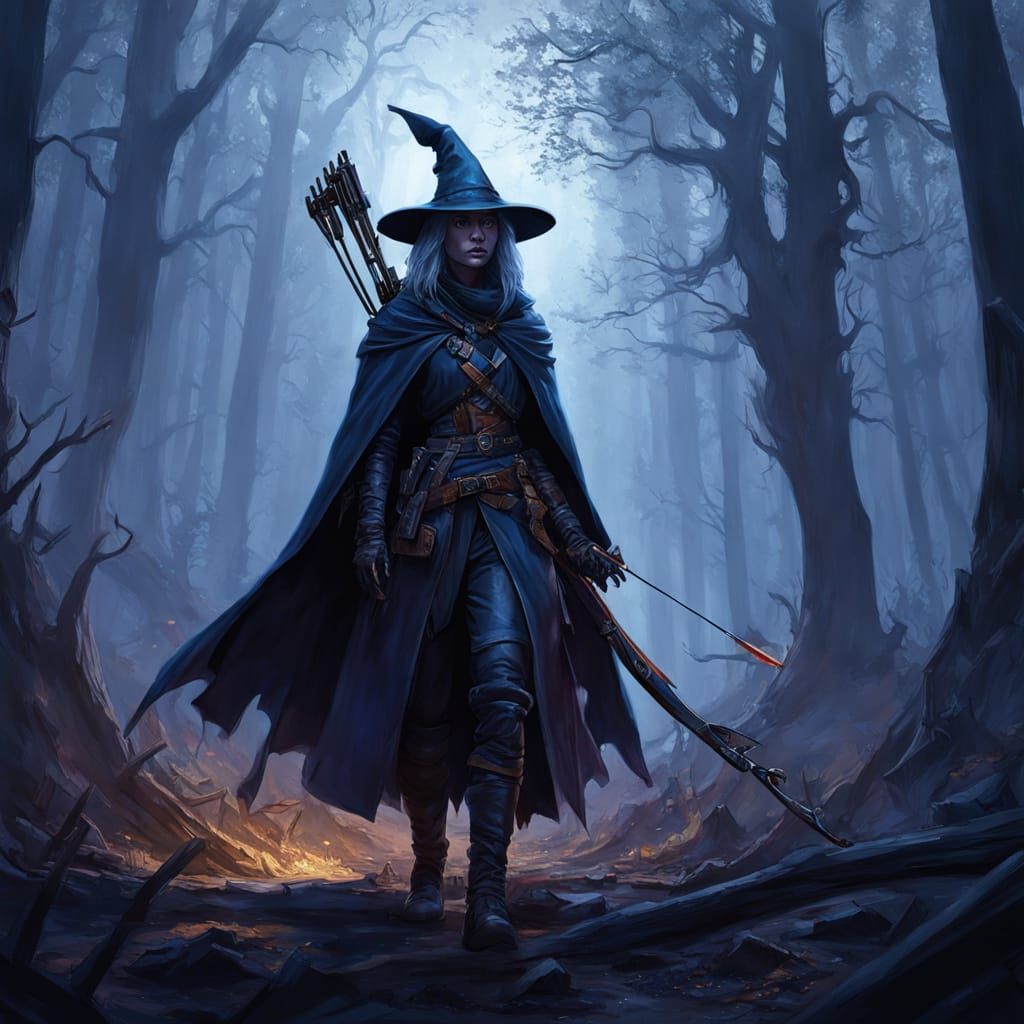 Female Witch Hunter in Dark Fantasy Style