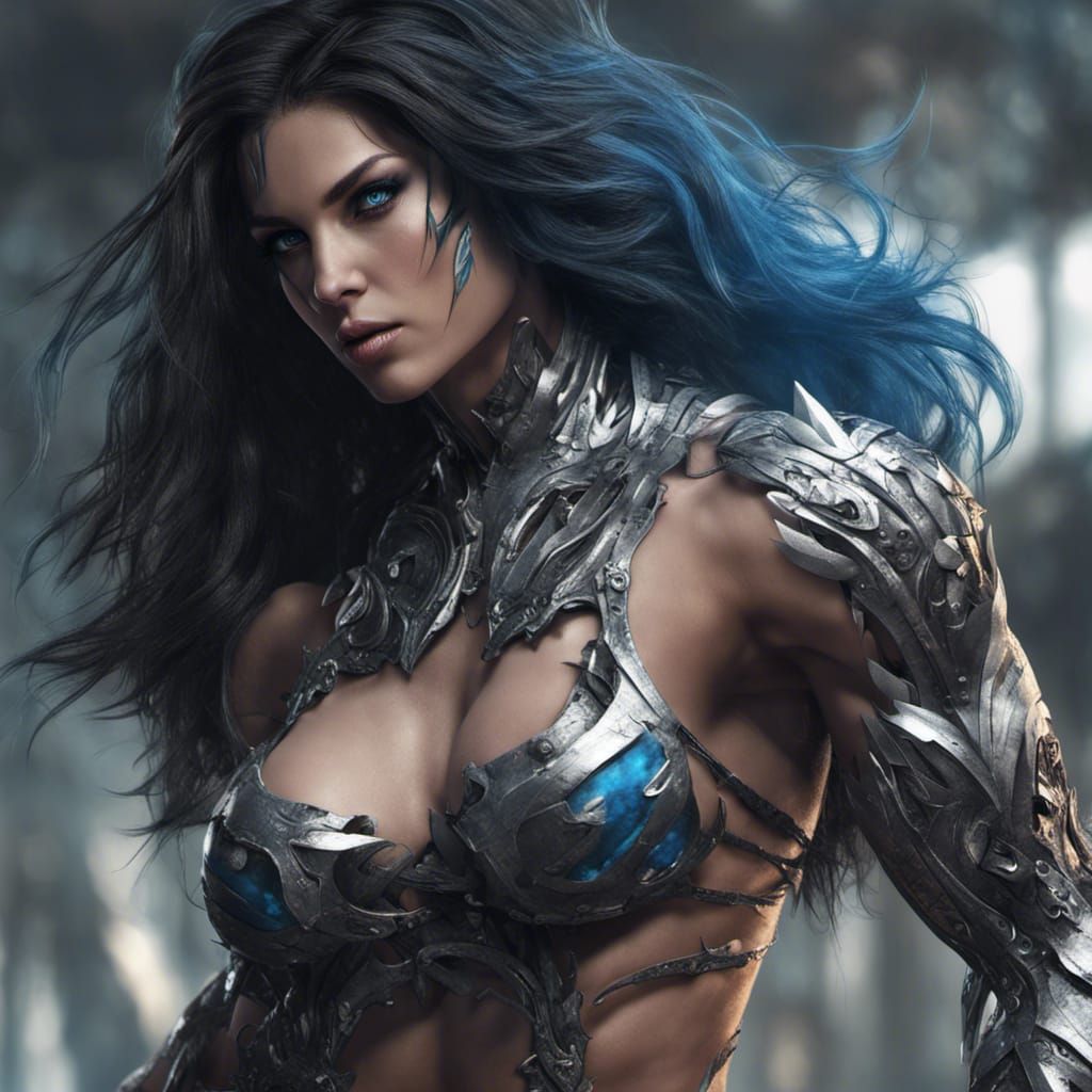 Muscular Woman: Detailed Fantasy Concept Art