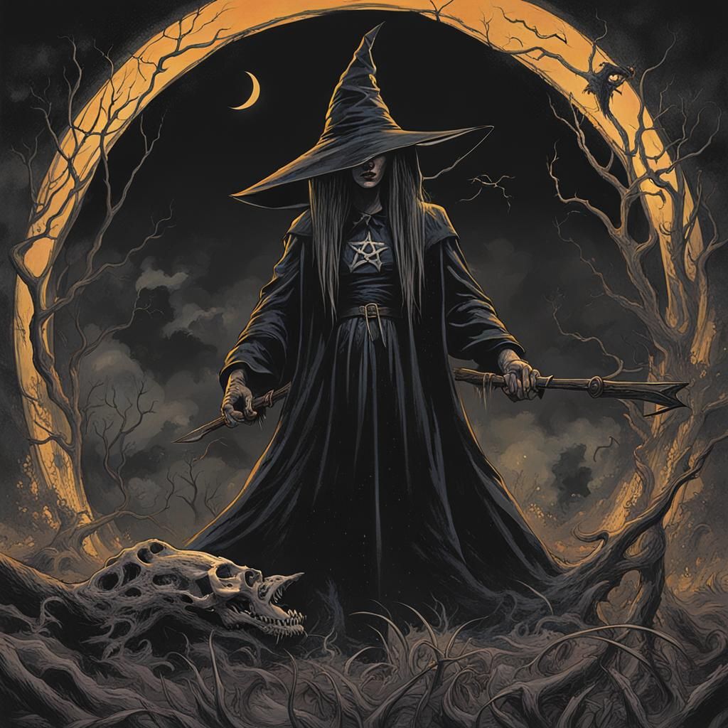 Sinister Dark Witchcraft Scene