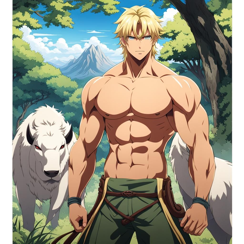 Anime Man Outdoors in Manga Style