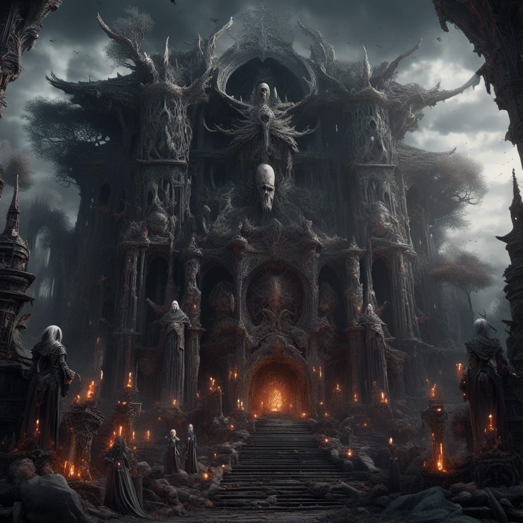 Fantastical Dark Kiss of Death: Detailed Matte Painting