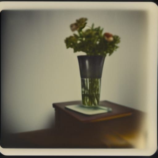 Vintage Polaroid Photo of an Old Vase