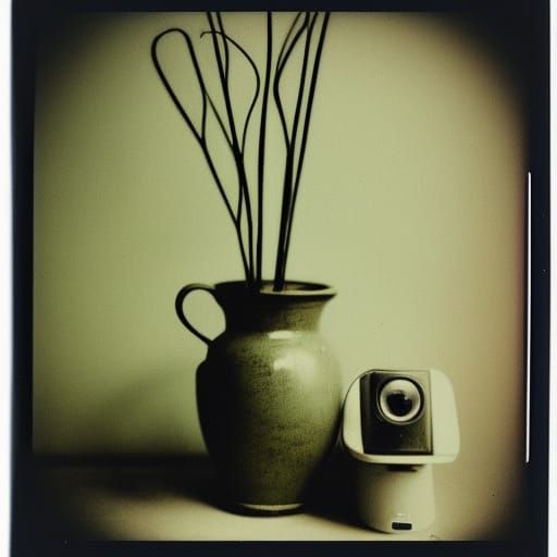 Vintage Polaroid Photo of an Old Vase