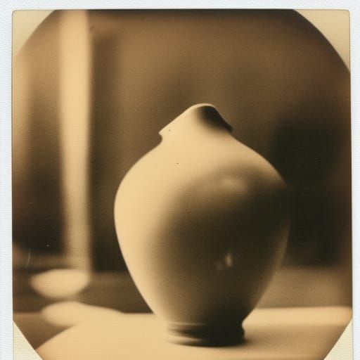 Vintage Polaroid Photo of an Old Vase