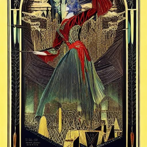 Art Deco Vampire Figurine Inspired by Lalique and Bakst