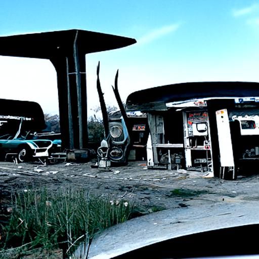 Abandoned Gas Station with Aliens in Unreal Engine