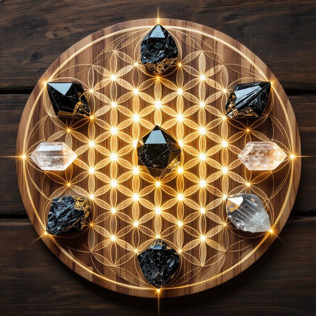 Sacred Geometry Crystal Grid for Sleep: Flower of Life Patte...