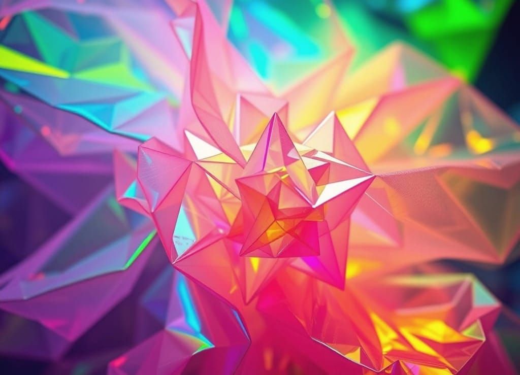 Vibrant Crinkled Cellophane with Neon Refractions