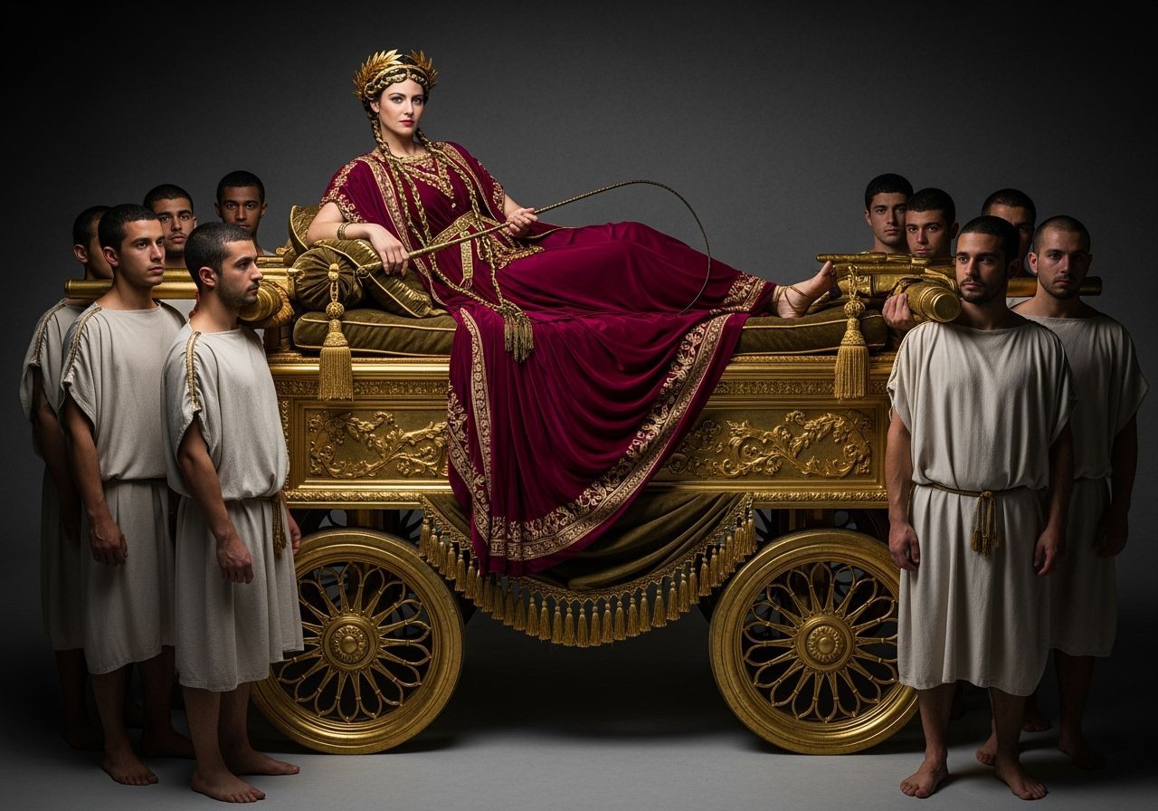 Roman Empress on Golden Litter, in Dramatic Style