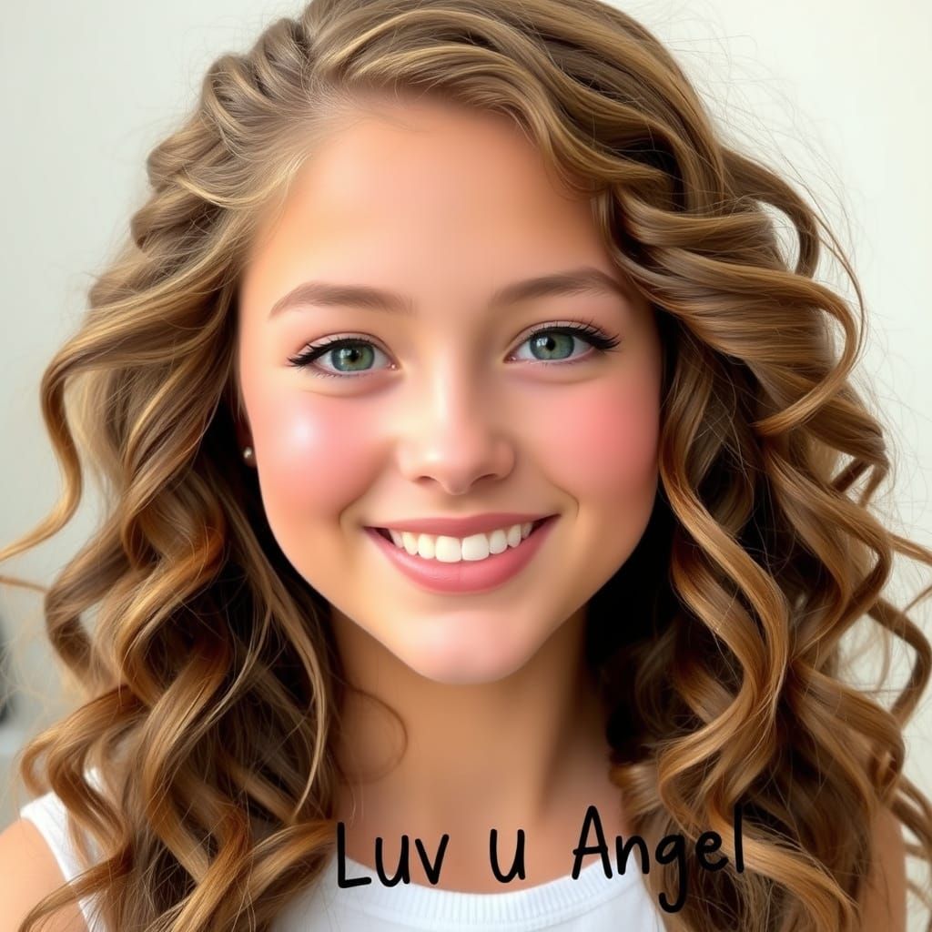 Young Woman with Twisted Curls and Soft Makeup in Ethereal S...