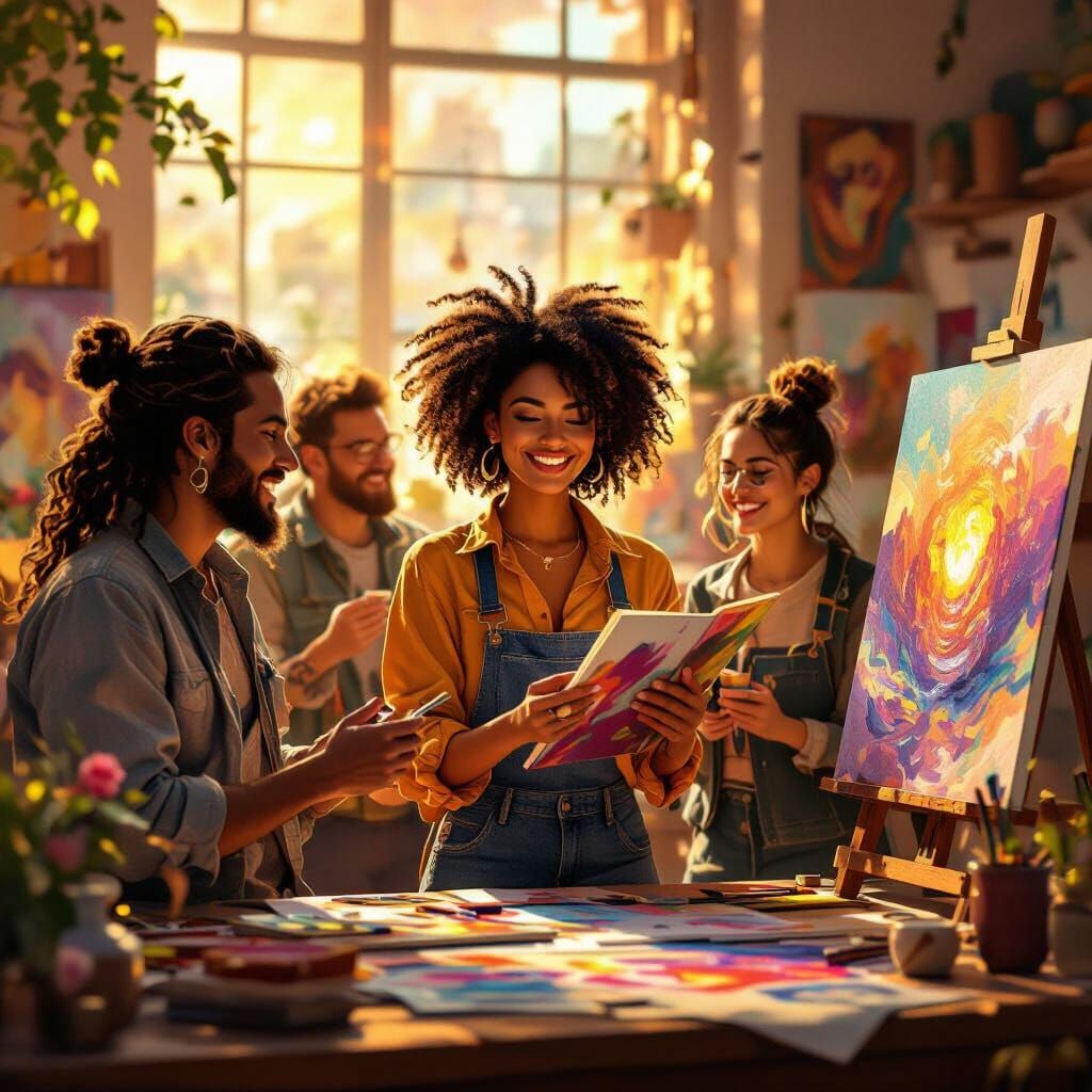 Diverse Artists Celebrate Talent in Vibrant Digital Painting