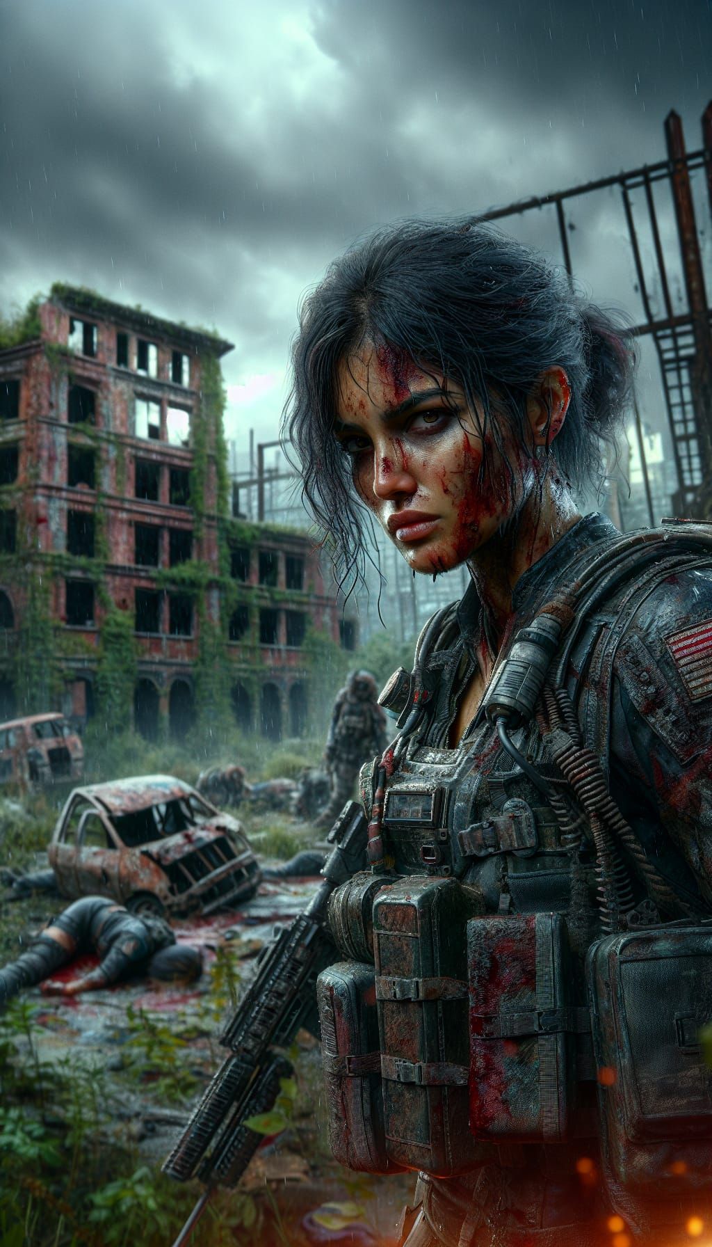 Post-Apocalyptic Freedom Fighter Portrait in Photorealistic ...